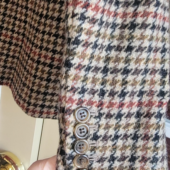 J. CREW "REGENT" Houndstooth Check 100% Wool Blazer, Embellished Collar Size 2 - Picture 7 of 14